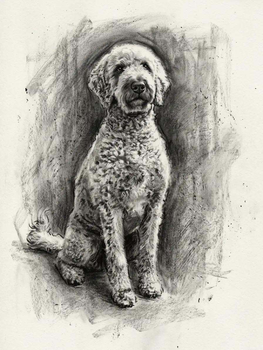 Custom pet portrait pencil drawing